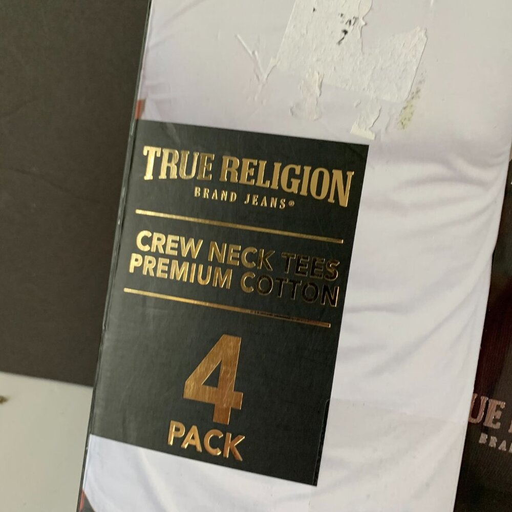 TRUE RELIGION BRAND JEANS CREW NECK TEES PREMIUM COTTON 4 PACK SIZE XL STYLE 4C8 - Picture 4 of 9
